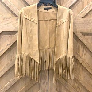 Women’s faux suede fringe jacket